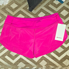 lululemon Women s Pink Solid Running Athletic Shorts w/ Pockets Stretch