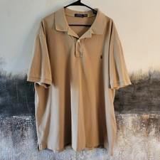 Polo Ralph Lauren Men's Beige Polo Shirt 2XB Big  Tall Short Sleeve Collared