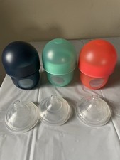 Boon Nursh Silicone Pouch Baby Milk Bottles bottle 4 oz lot of 3 size 1 nipple