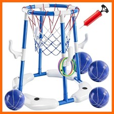 Pool Basketball Hoop,Floating Basketball Hoop,2-in-1 Floating Pool Toys Ring ...