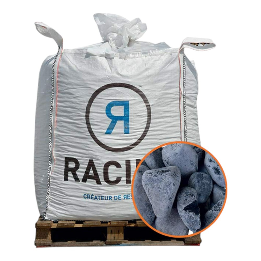 Galet marbre noir 40-60mm : paillage minéral de prestige en big bag 500 kg