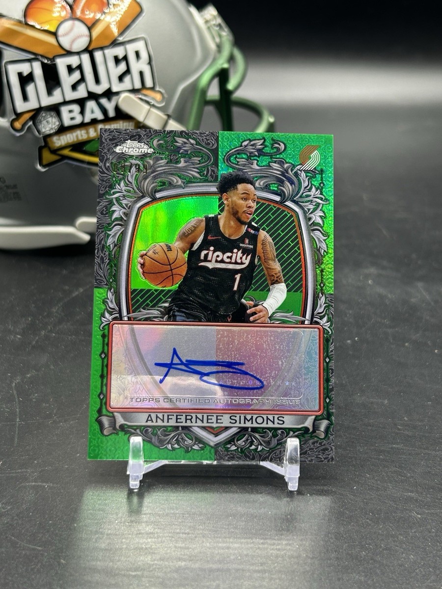 スポーツ FULLTIMEeBAYER SIMON LIMITED 500 Anfernee Simons 2025-26 Topps Chrome Green Refractor Auto /99 SS