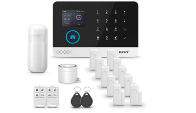 PGST Alarm-Set für den Haushalt, kabellos, WLAN/GSM/4G, mit Sirenen-Sicherheit,
