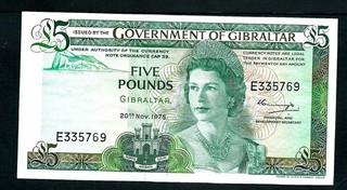 Gibraltar (P21a) 5 Pounds 1975