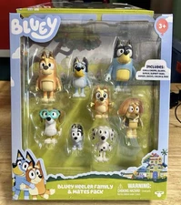 Bluey Heeler Family & Mates 8-Pack 2.5-3" Bluey, Bingo, Chilli (Mum) and Dad
