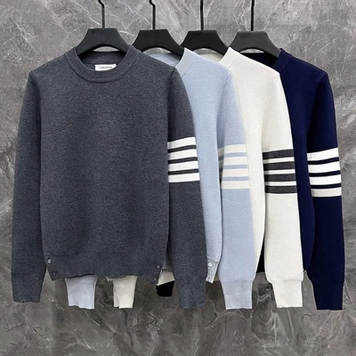 TB New Classic Four-Bar Pullover Sweater Fashion College Style Unisex Sweater