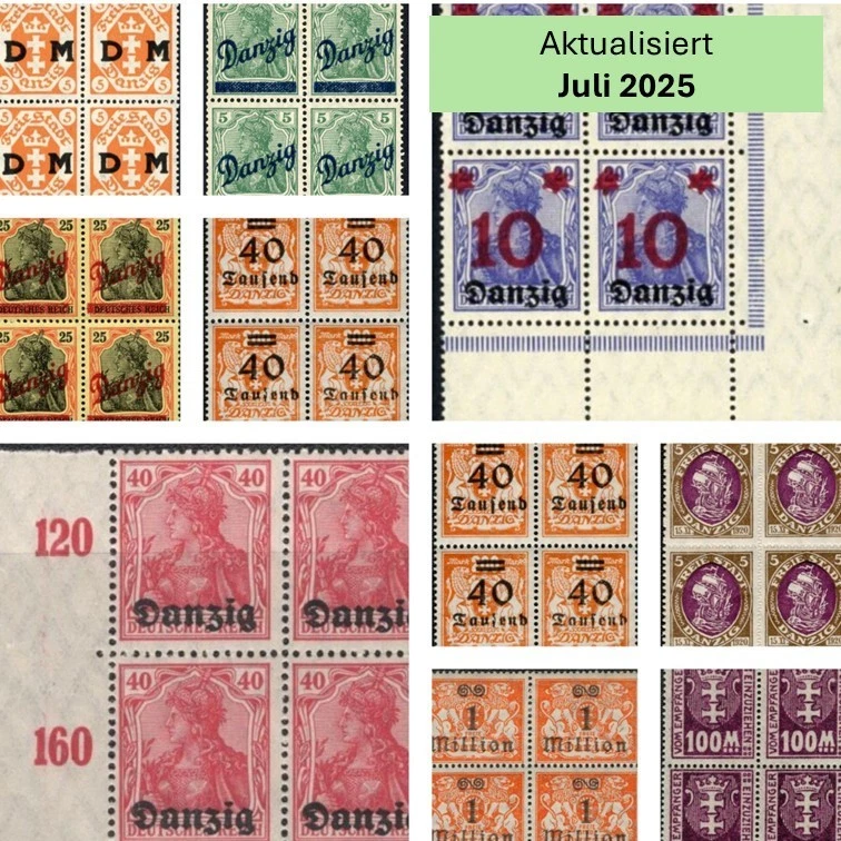 Danzig Postfrisch  **  Viererblock VB Einheiten Oberrand Auswahl MNH - Bild 1 von 1