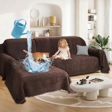 1OO Waterproof Sectional Couch Covers for Dogs Chenille L XX-Large Chocolate