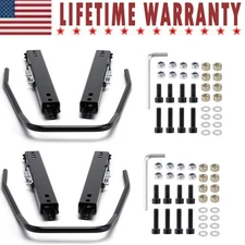 Pair Universal Racing Dual Seat Slider Base Mount Rail Bracket Track Assembly