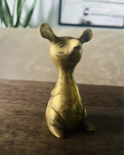 Small Vintage mcm Brass Mouse 3” - Picture 4 of 4