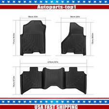 For 2009-2018 Dodge Ram 1500 Crew Cab All Weather Floor Mats Tpe Liner