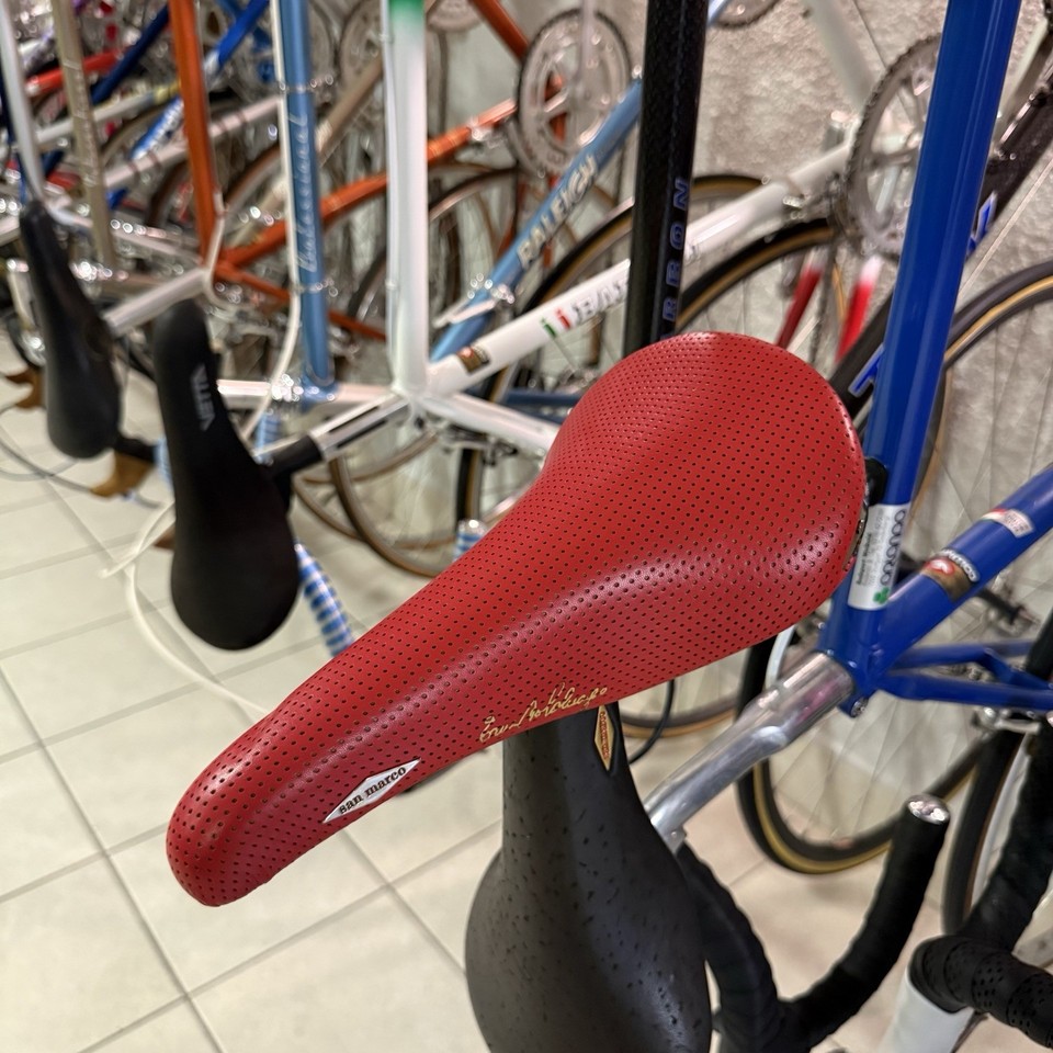 Selle San Marco Rolls White Saddle 1987 Leather Covered Made