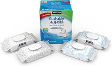 Kirkland Signature Premoistened Flushable Wipes, Fragrance Free, 640 Count