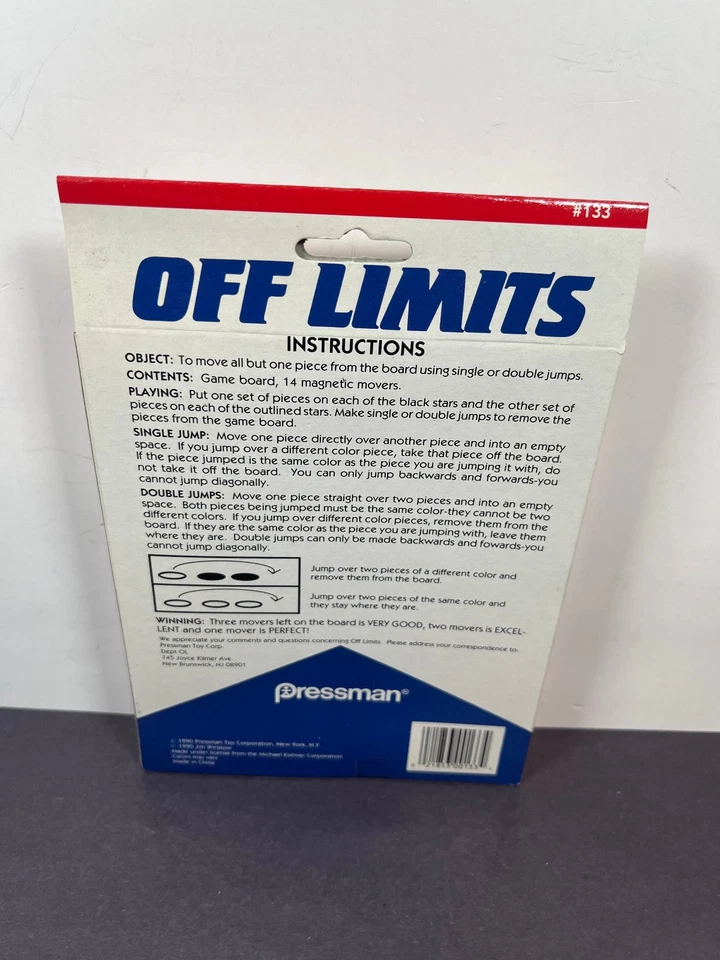 Pressman Think Games Travel Game OFF LIMITS #133 1990 NEW SEALED - Image 2 of 4