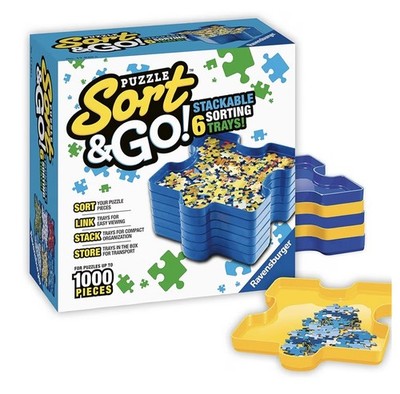 Sort and Go - 6 Jigsaw Puzzle Sturdy Stacking Trays for puzzle lovers