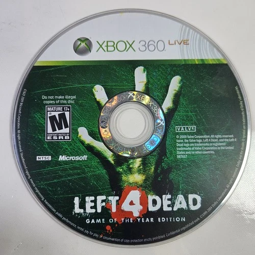 Left 4 Dead (Microsoft Xbox 360, 2008, Game of The Year) Disc Only