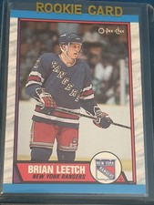 1989-90 O-PEE-CHEE Rookie Card #136 Brian Leetch NEW YORK RANGERS HOF. rookie card picture
