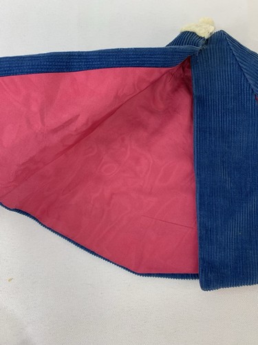 Chaqueta de vestir vintage Barbie azul de pana con interior rosa - Imagen 2 de 7