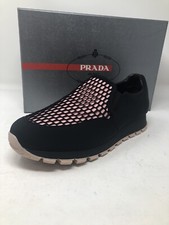 $600 New PRADA Womens Black Shoes Sneakers Ladies Size 9.5 US 39.5 EU