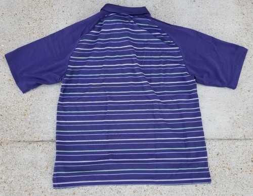 Lone Cypress by Pebble Beach Mens Golf Polo Striped Shirt Purple Size L Large - Picture 2 of 5