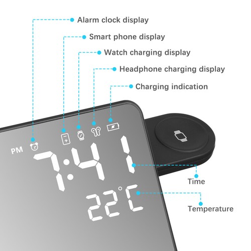 WLAN Weckerthermometer Ladestation Für Die Handyuhr Telefonladestation - 第 6/11 張圖片