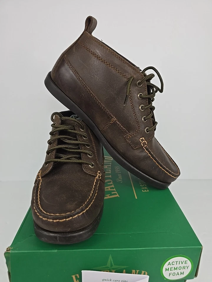 Botín Chukka vintage Eastland Seneca marrón cuero aceitado con cordones punta 7 usado en excelente estado Foto 2 de 4