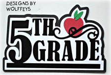 CRAFTECAFE SCHOOL TITLE paper piecing premade scrapbook page die cut 3D WOLFFEY5