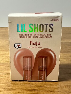 Kaja Lil Shots Mini Lip Gloss Shots Milk Tea & Rosy Mocha NIB *Read Details*