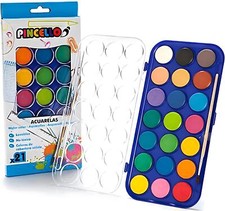 21 WASSERFARBEN Pinsel Aquarell Deckfarbkasten Malkasten Farbkasten Farben 29