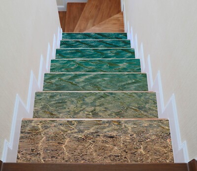 Décalque Mural 3D Récif Corallien - Autocollant Pour Contremarches D'Escalier (Stair Risers) - Neuf
