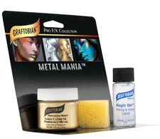 Graftobian-METAL MANIA-Powder Face Body Paint -Theatrical Halloween Makeup- GOLD