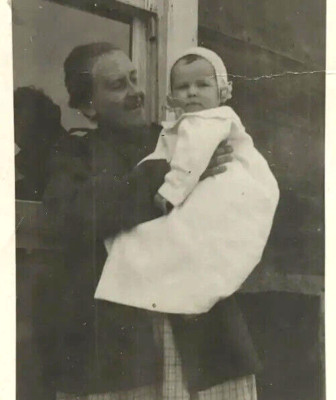 Vtg RPPC Older Woman Baby Id d Anna Bumister