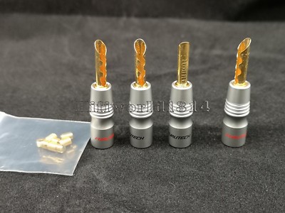 4x Furutech FP-200B(G) Gold Speaker Cable Banana Plug Connector BFA Z 