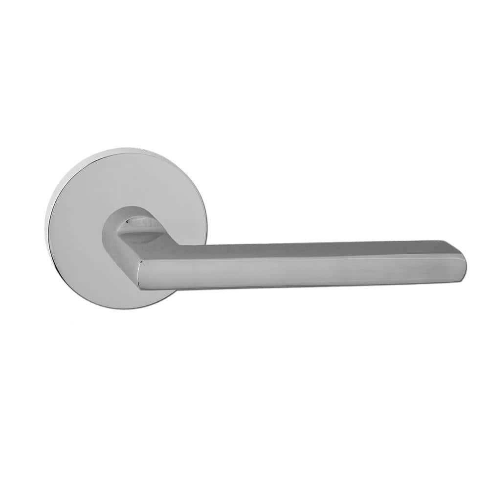 Lever Privacy Door Handles Polished Chrome Unkeyed with Round Trim by Delaney Hardware-image