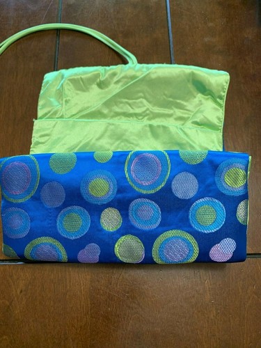 Roll or Fold Up Jewelry or Make up Travel Bag Blue/Green - Picture 8 of 9