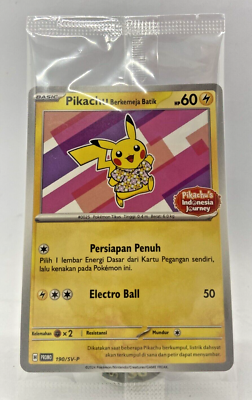 Special Pokemon Card Indonesia Pikachu Berkemeja Batik 190/SV-P