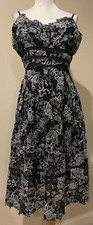 ERI + ALI Anthropologie Womens Navy Blue & Gray Dress - Sz Medium