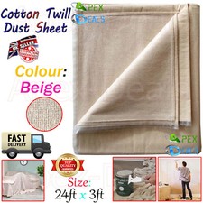 Cotton Twill Dustsheet Carpet Floor Decorating Paint Protective Cover - 24' x 3'