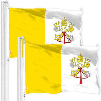 G128 2 Pack: Vatican City Flag 4x6 Ft Printed 150D Polyester