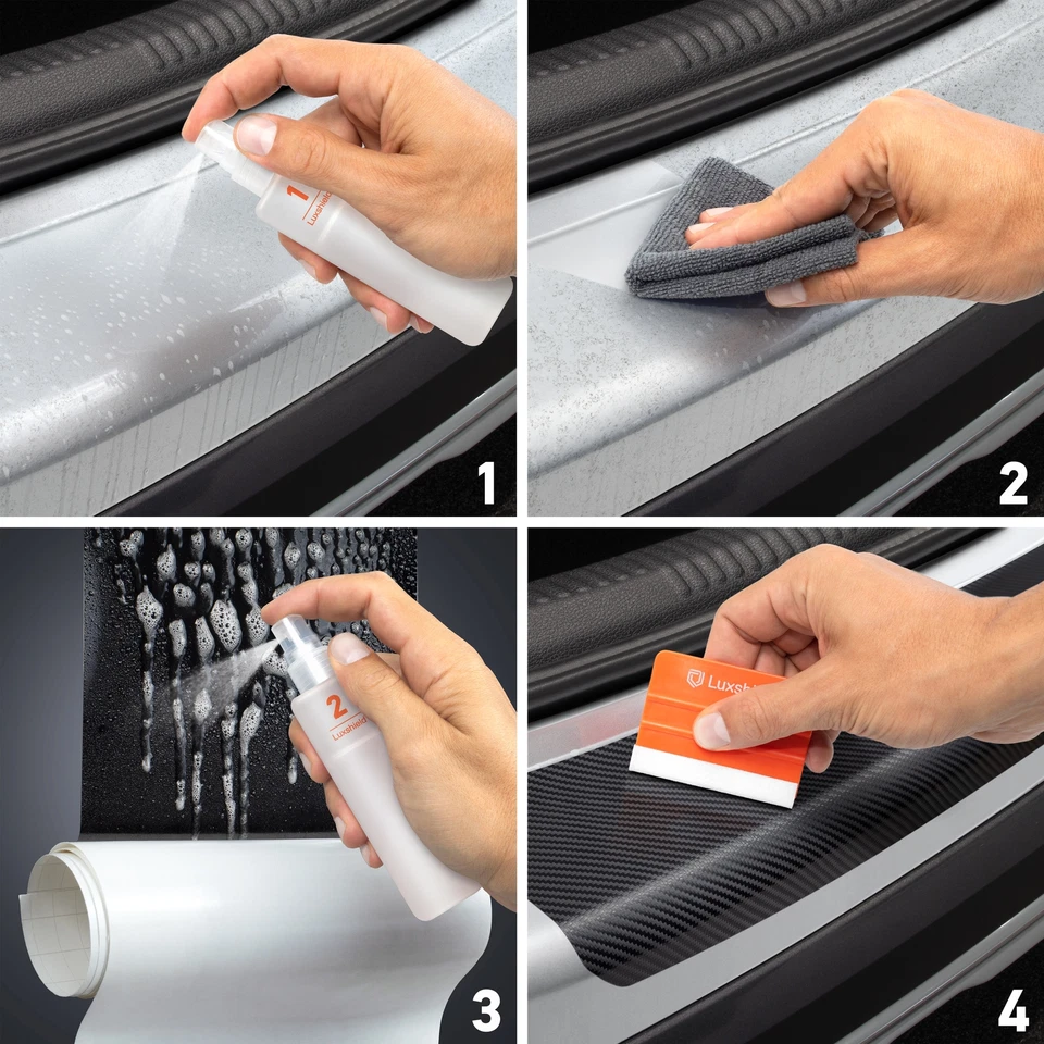 Lámina protectora de borde de carga para Citroën Berlingo 3 (III) óptica carbono - Imagen 3 de 4