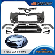 Complete Front Bumper & Grille Fog Light Set For 2017-2019 Toyota Corolla LE XLE