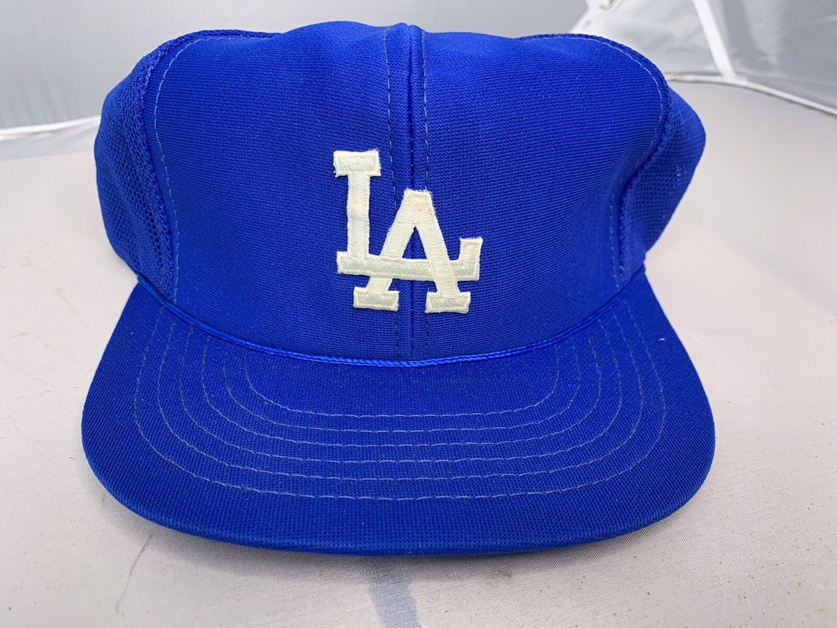 Vintage LA Dodgers Patch Snapback Blue Mesh Retro 80's 90's
