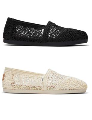 TOMS Women's Alpargata Moroccan Crochet Slip-On Shoes with