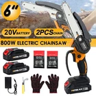 6inch Electric Mini Chainsaw Handheld Cordless Wood Cutter Saw with 2 Battery