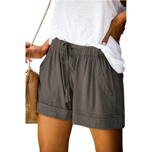 Damen Bermuda Kurze Hose Sommerhose Kordelzug Freizeithose Tasche Strandhose DE - Bild 33 von 38