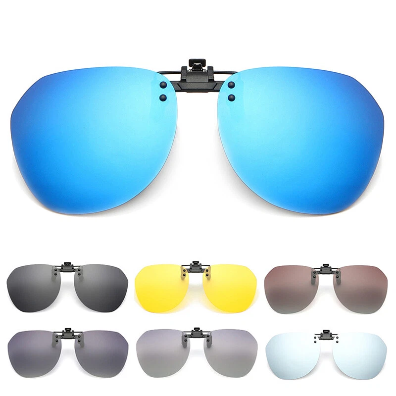 Polarisierte Aufsatz Clip Sonnenbrille Randlos Aufklappbar Anti-Glare zum Fahren