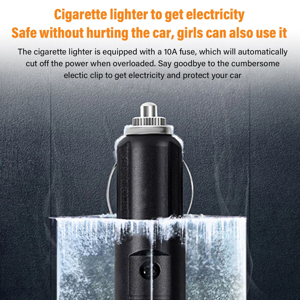 Heavy Duty 12V Electric Car Tyre Inflator 150PSI Portable Air Compressor Pump - Image 4 of 4