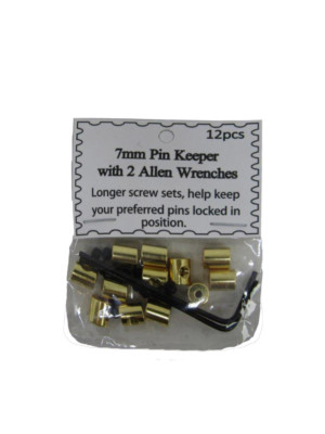 ( 48 Pieces ) 7mm Gold Pin Keepers w/ Allen Wrenches (backs Locks Locking)