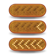 Sequential Arrow LED Oval Turn Signal & Marker Light - Amber LED / Amber Lens