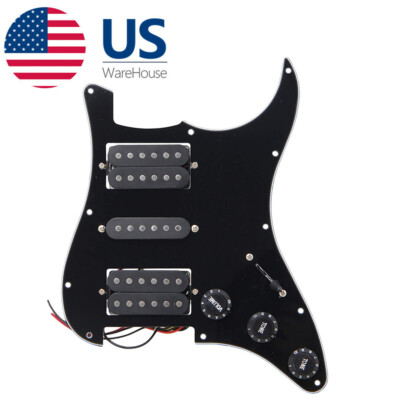 3Ply HSH Prewired Loaded Guitar Pickguard Humbucker Pickup for ST Strat SQ USA